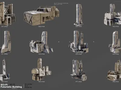 Sci-fi Futuristic Building VOl 15 3D model