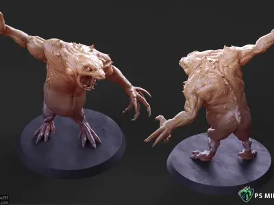 Blue Slaad Lizardman - Pose 4 3D print model