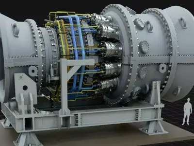 Gas Turbine Engine high Detail full Interior 3D model