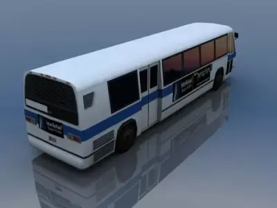 US Style Bus Low-poly 3D model