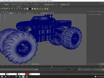 High Poly PBR Rodeo Monster Truck  Free 3D model