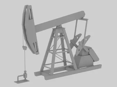 Stylized Oil Drilling Rig Low-poly 3D model