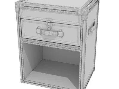 Restoration Hardware   ANTIQUE STEAMER TRUNK NIGHTSTAND 3D model