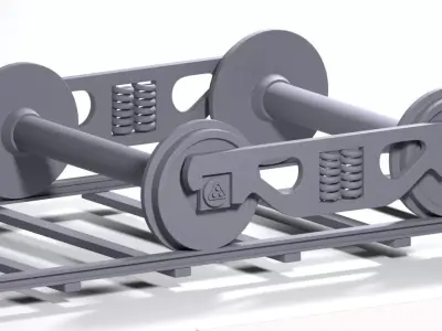 train wheels  Low-poly 3D model