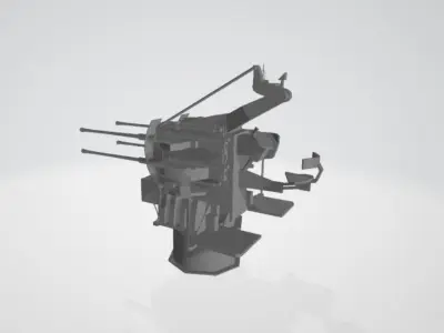 GERMAN WW2 FLAK AA GUN Low-poly 3D model purchase