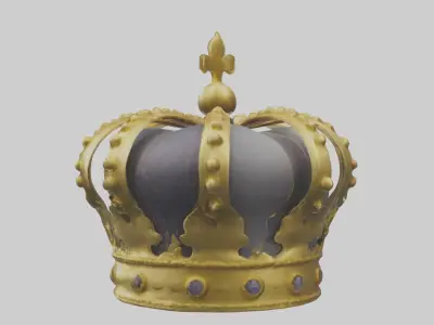 Gold Crown Model Low-poly 3D model
