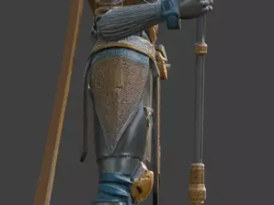 Futuristic Cyberpunk Pharaoh Statue 3D model
