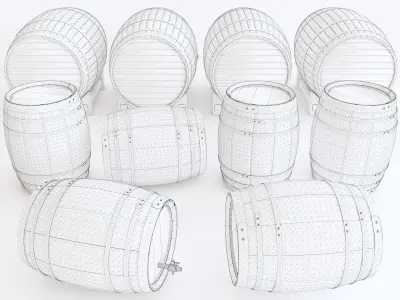 Barrels wooden barrel 3D model