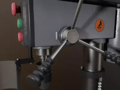 Industrial Machine Lathe Clean and Dirty Textures Low-poly 3D model