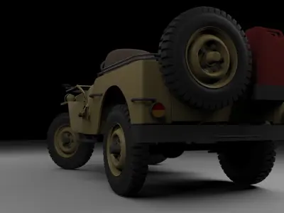 Willys military jeep 3D model purchase