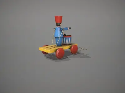Blue Drummer Boy Toy Low-poly 3D model
