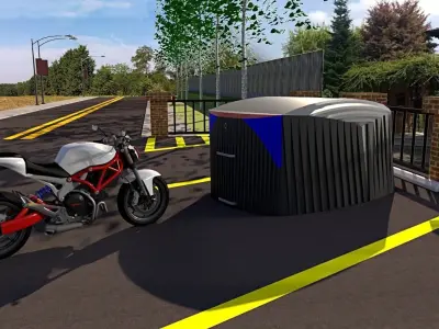 motorbike garage bike guard 3d model Low-poly 3D model