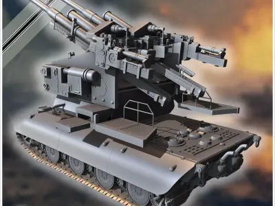 E-100 Waffentrager Flakzwilling 40 128mm Entwicklung self-propel 3D print model