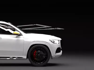 Luxury  SUV Rigged 3D Model With Interior 4x4 3D model