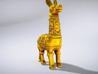 Golden Llama Sculpture model pack Low-poly 3D model purchase