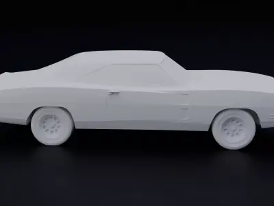 Dodge Charger RT 1969 STL High Detail Realistic Car Model 3D print model