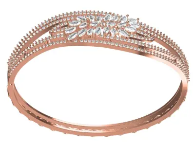 Antique Floral Diamond Bracelet 3D print model