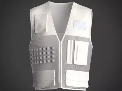 Active men gilet jacket 3D model clothes for character 3D model