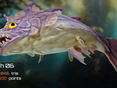 Fantasy Fish 06 - Aqua Life - Water Underwater Creature - 45 Low-poly 3D model