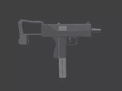 MAC 10 Subfusil Low Poly Free low-poly 3D model