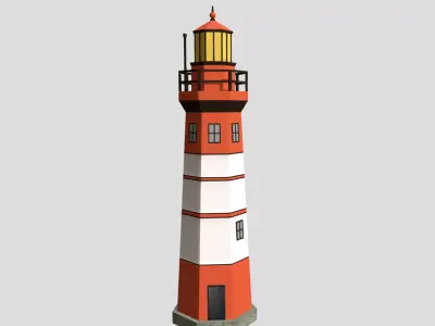 Lighthouse - Low-poly PBR Model Low-poly 3D model