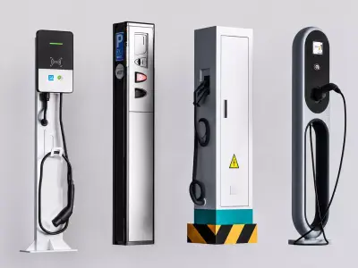 EV Charging Station Collection 3D model