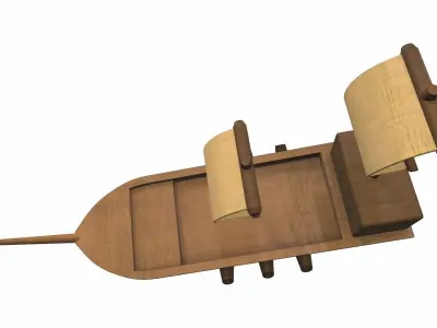 Wooden ship toy 8 Free 3D model