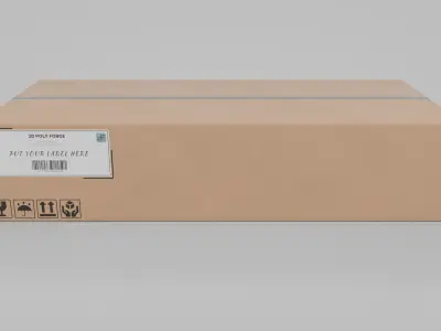 Cardboard Box R-492 - Rigged and Customizable Low-poly 3D model