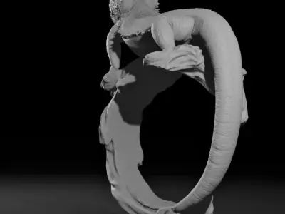 Bearded Dragon Ring - Reptile Pet Ring - 3D Print Jewelry 3D print model