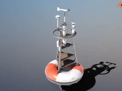 TAO Weather Data Buoy - PBR Low-poly 3D model