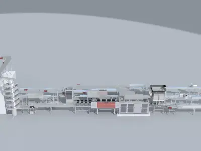 Milk Packaging - Palletizing Equipment Production Line 3D model