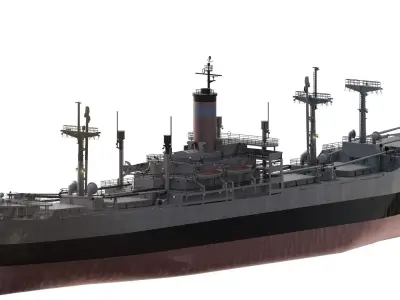 WW2 US NAVY MEDIUM SIZE CARGO SHIP 3D model