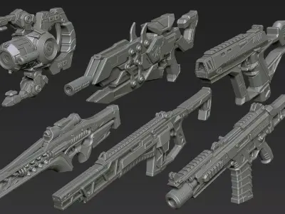 3D Printable Sci-Fi Weapon Part 8 3D model