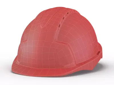 Safety Helmet Red 3D model