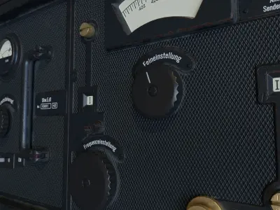 WWII German VHF Receiver Radio  Low-poly 3D model