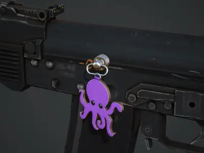 Octopus Weapon Charm - Low Poly Game Ready Low-poly 3D model