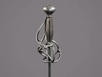 Rapier sword PBR 3d model Low-poly 3D model