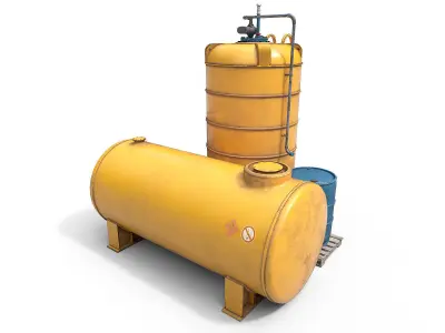 Industrial tank Low-poly 3D model get