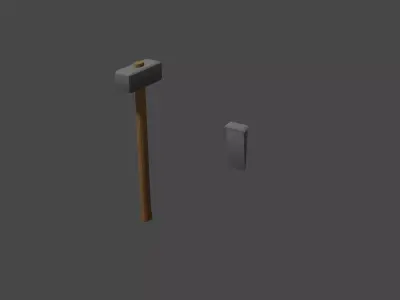 Sledge and Wedge Free low-poly 3D model