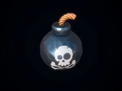Stylized Bomb Low-poly 3D model purchase