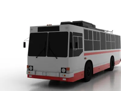 Trolleybus JUMZ-T2-09 Low Low-poly 3D model