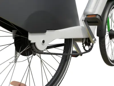 Electric bike for city rental Low-poly 3D model
