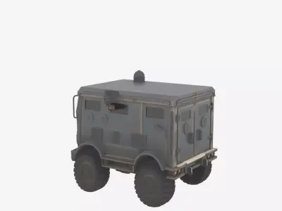 Reinforced bulletproof 3D armored bank security transport truck 3D model