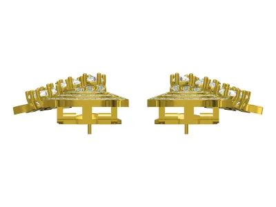 Antique Vintage Style Diamond Earring 3D print model