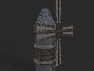 Windmill Tower Low-poly 3D model