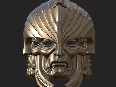 Medieval Fantasy Mask Low Poly PBR  Low-poly 3D model