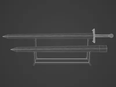 Sword With Scabbard 3D model