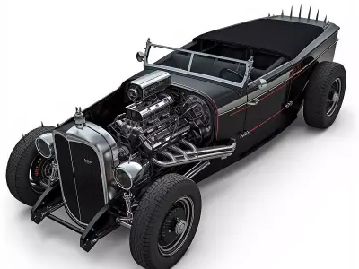 Gothic Black-Out Coffin  Rod 3D Model Low-poly 3D model