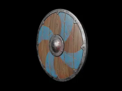 Viking Fantasy Shield - Low Poly Asset  Low-poly 3D model