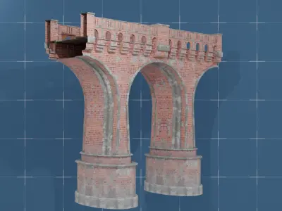 Medieval Bridge 01 Low-poly 3D model